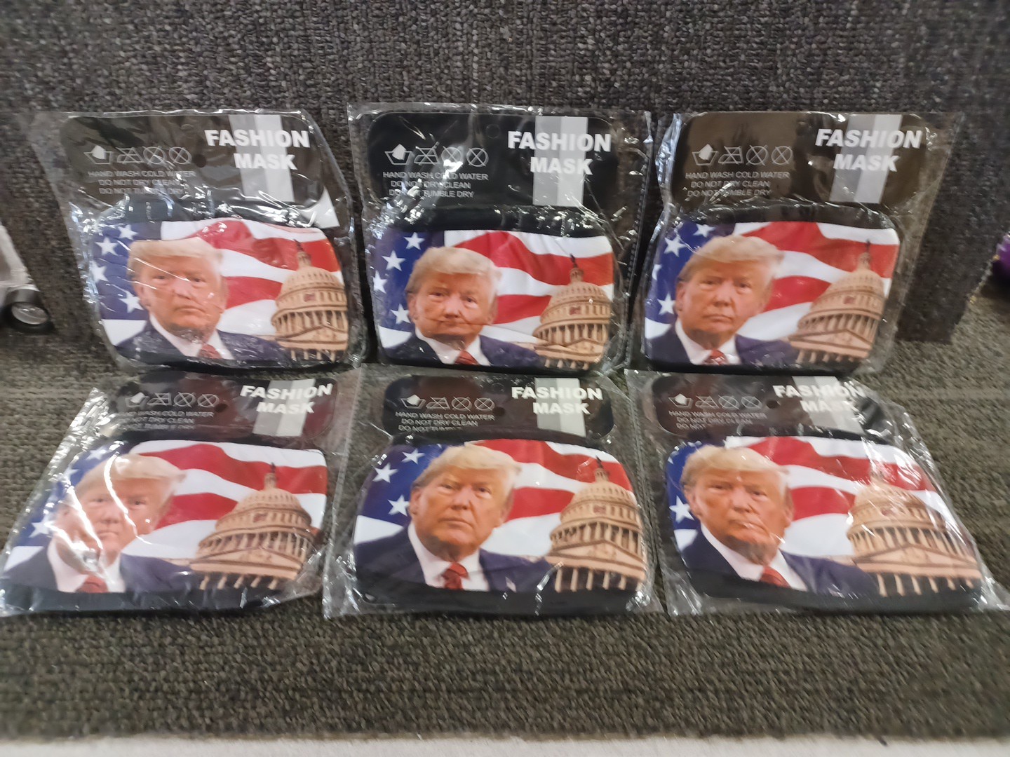 SIX Donald Trump Fashion Masks…Brand New & Sealed