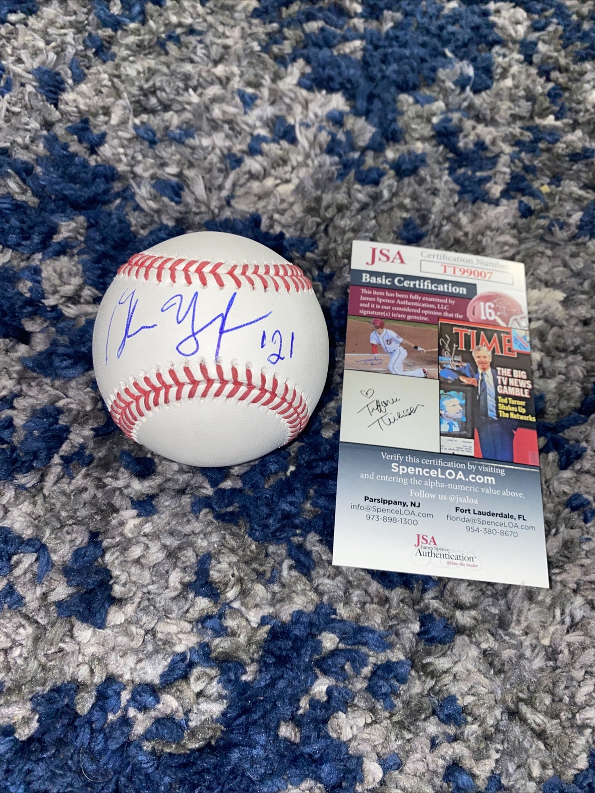 RARE Glenn Youngkin signed baseball Virginia Governor Republican PHOTO PROOF JSA