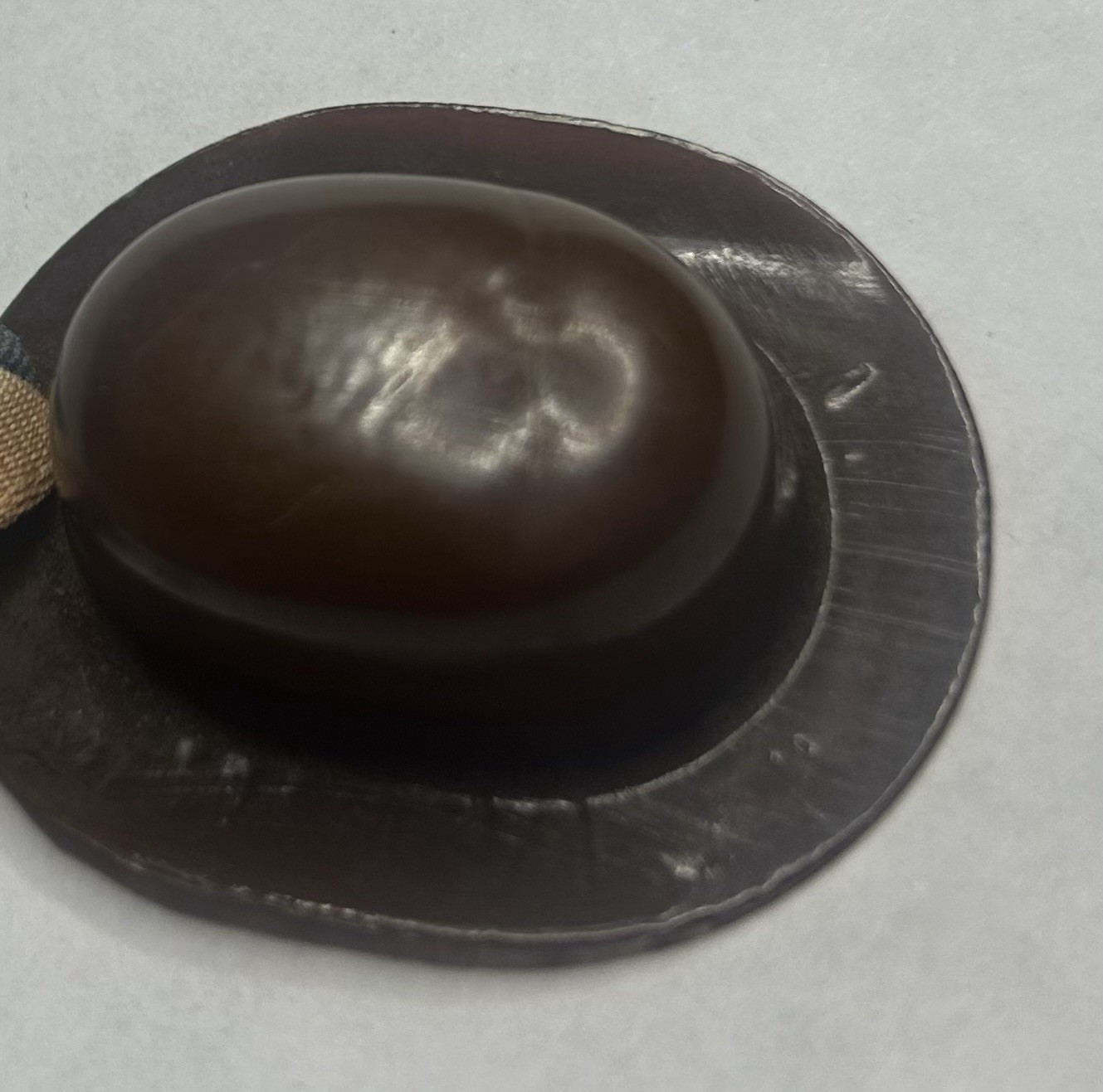 Alfred E. Smith Plastic Derby Hat Charm w/ Ribbon 1928