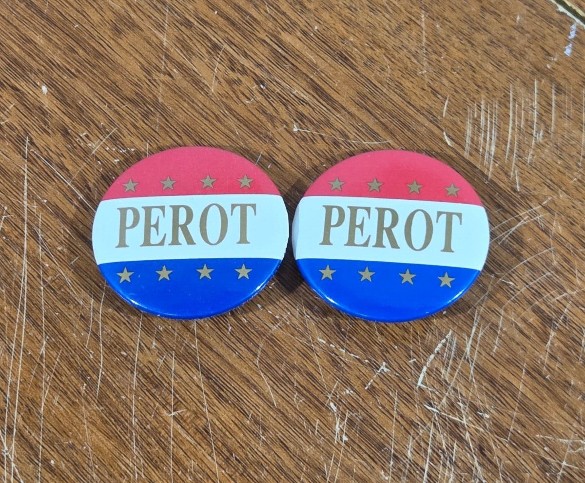 Ross Perot For President 1992 Political Button pinback lot of 2