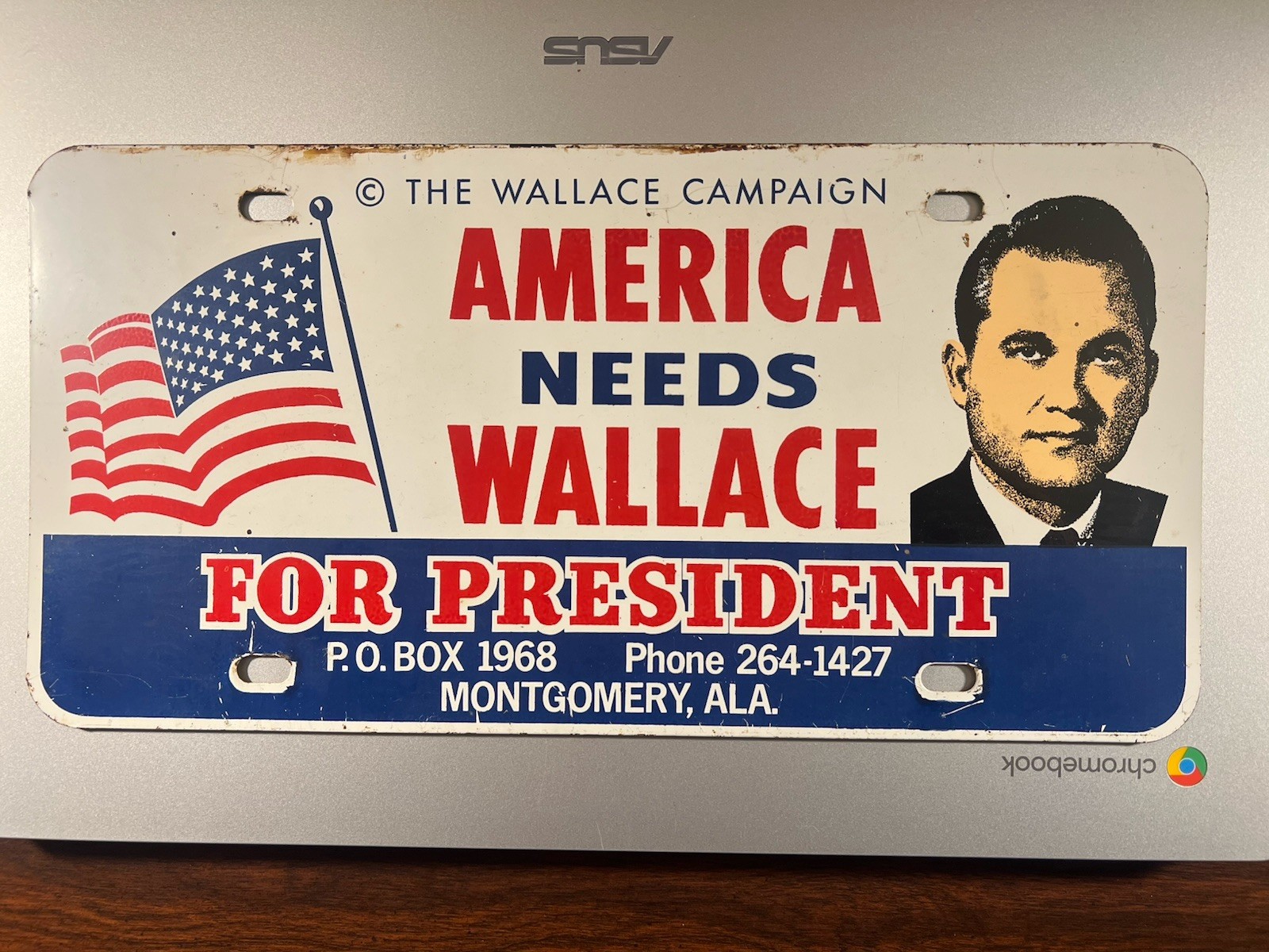 George Wallace Alabama Governor For President 1968 License Plate Car Tag