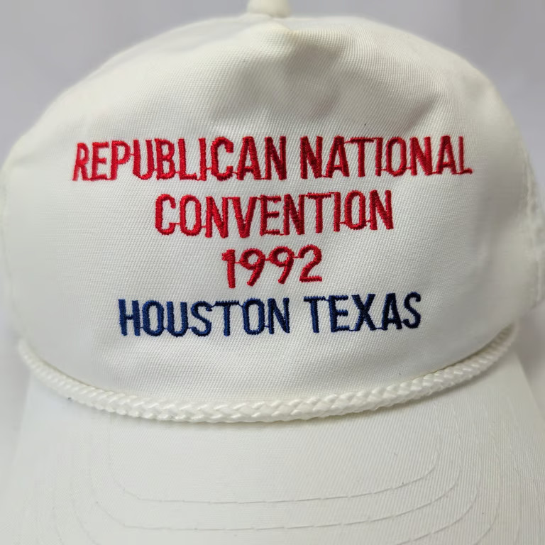 Vintage 1992 Republican National Convention Hat RNC Houston Texas Rope Snapback