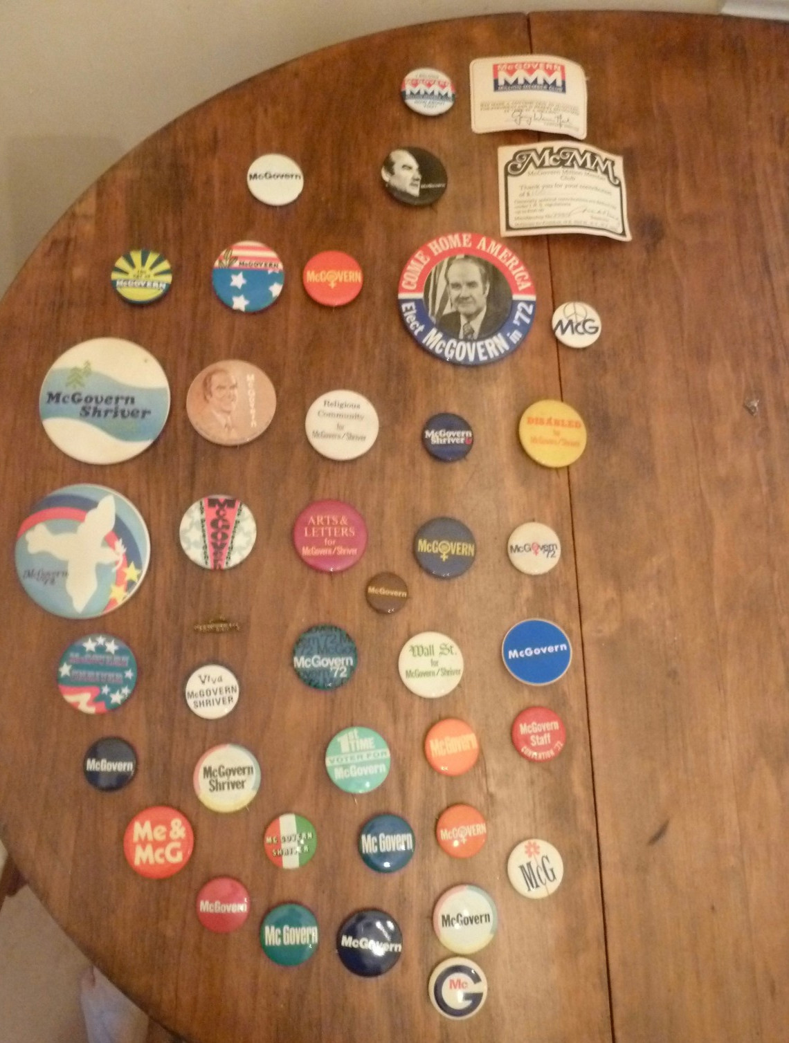 Vintage Lot of 40- 1970’s McGovern Shriver Political Campaign Pin Backs