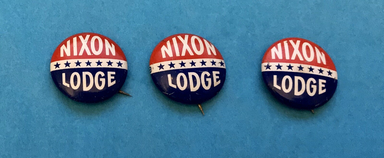 Pin Backs Political 7 Nixon Lodge, Nixon Now, I’m For Nixon, Nixon’s The One!