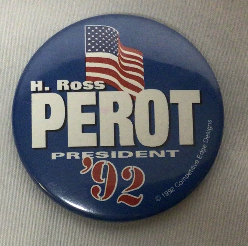 RARE H. Ross Perot President ’92 Vintage Campaign Button