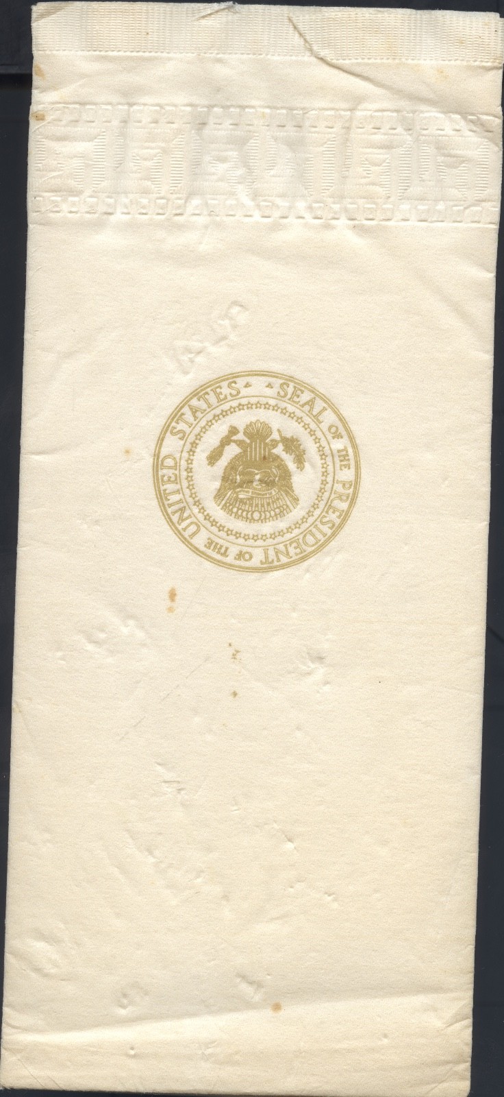 White House Keepsake; napkin/paper napkin Presidential Seal