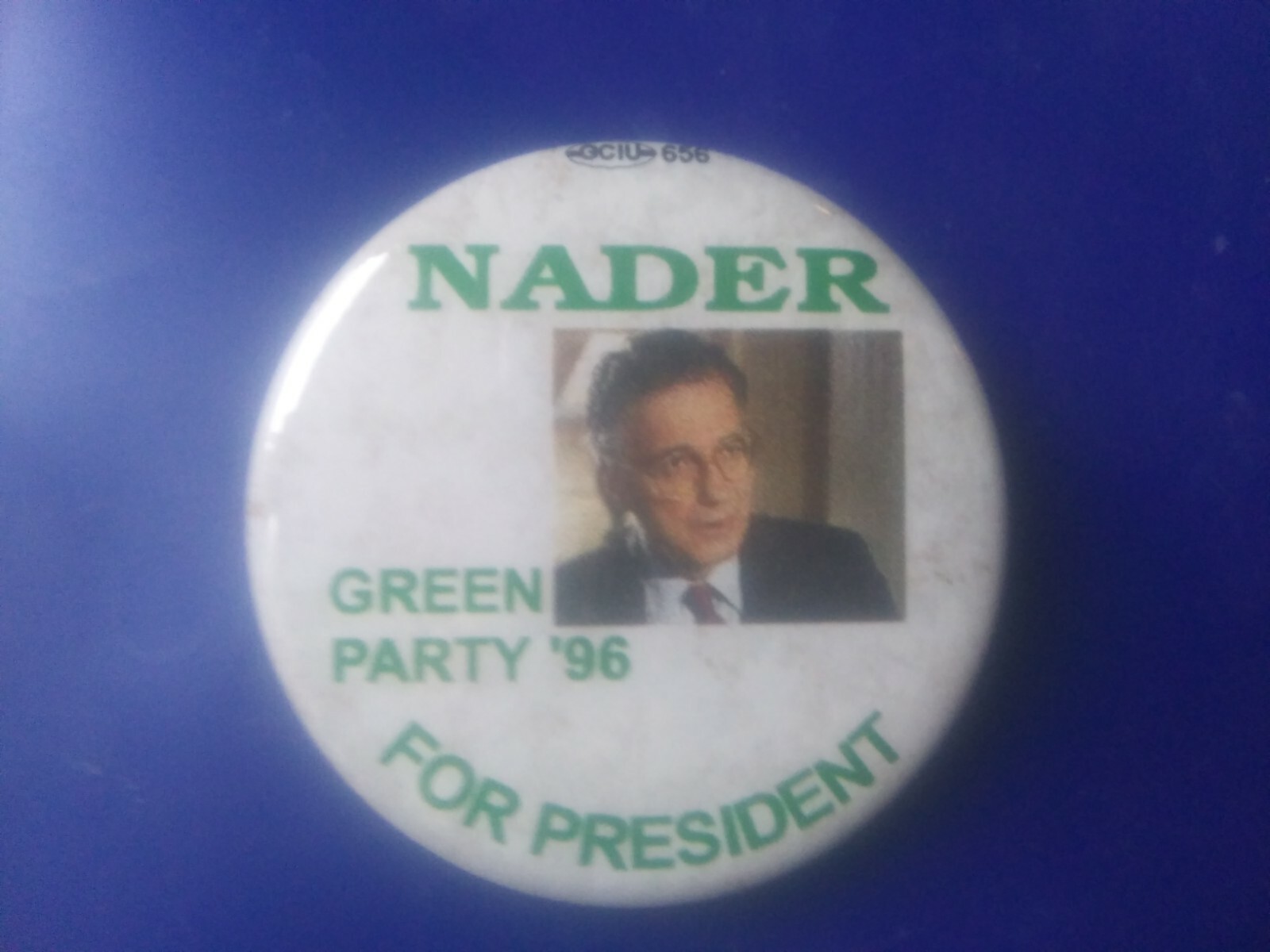 Ralph Nader green party Presidential Pin Back Campaign 1996 Button