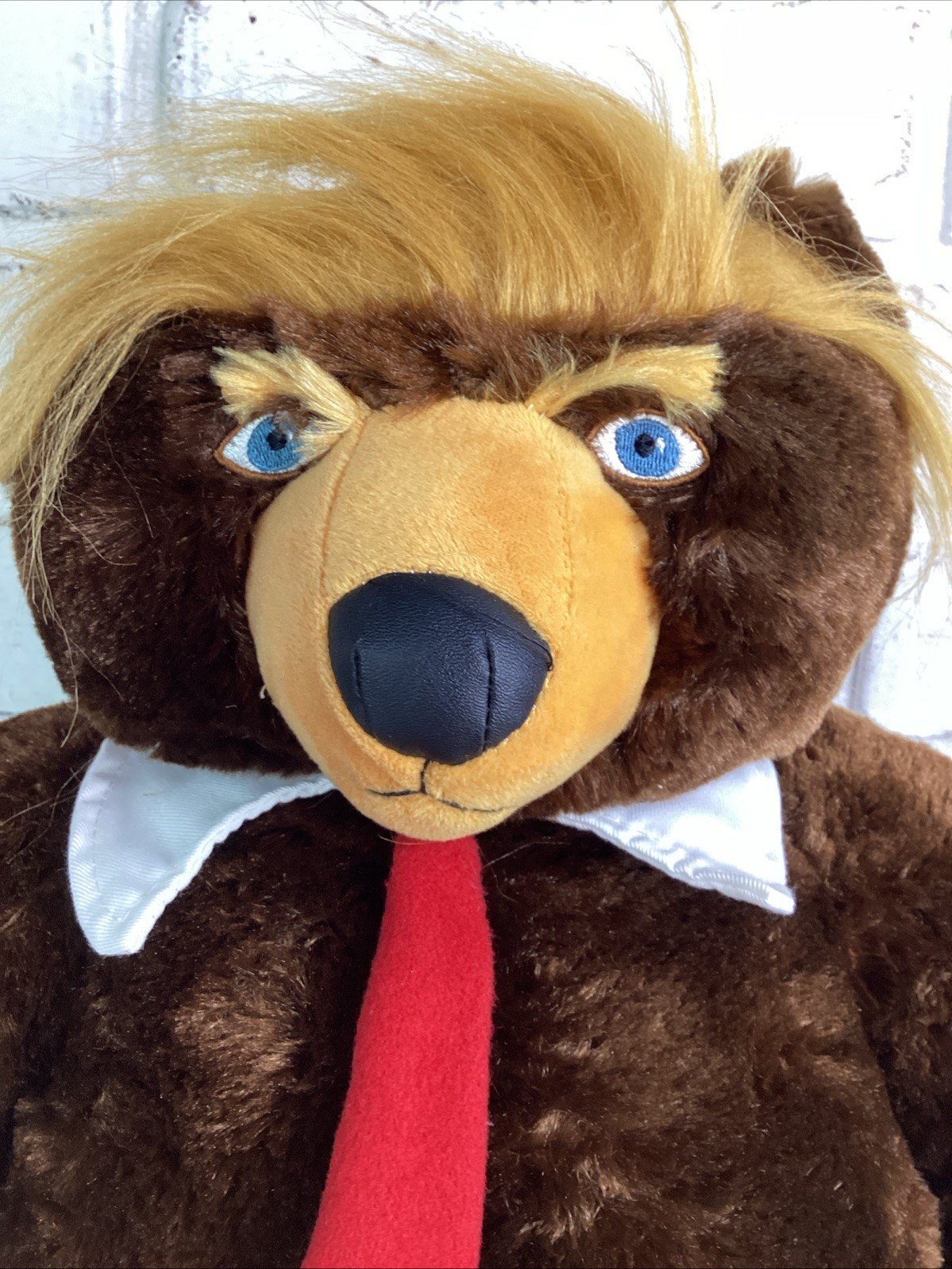 Trumpy Bear Deluxe Plush Trump Bear with Pack Away American Flag