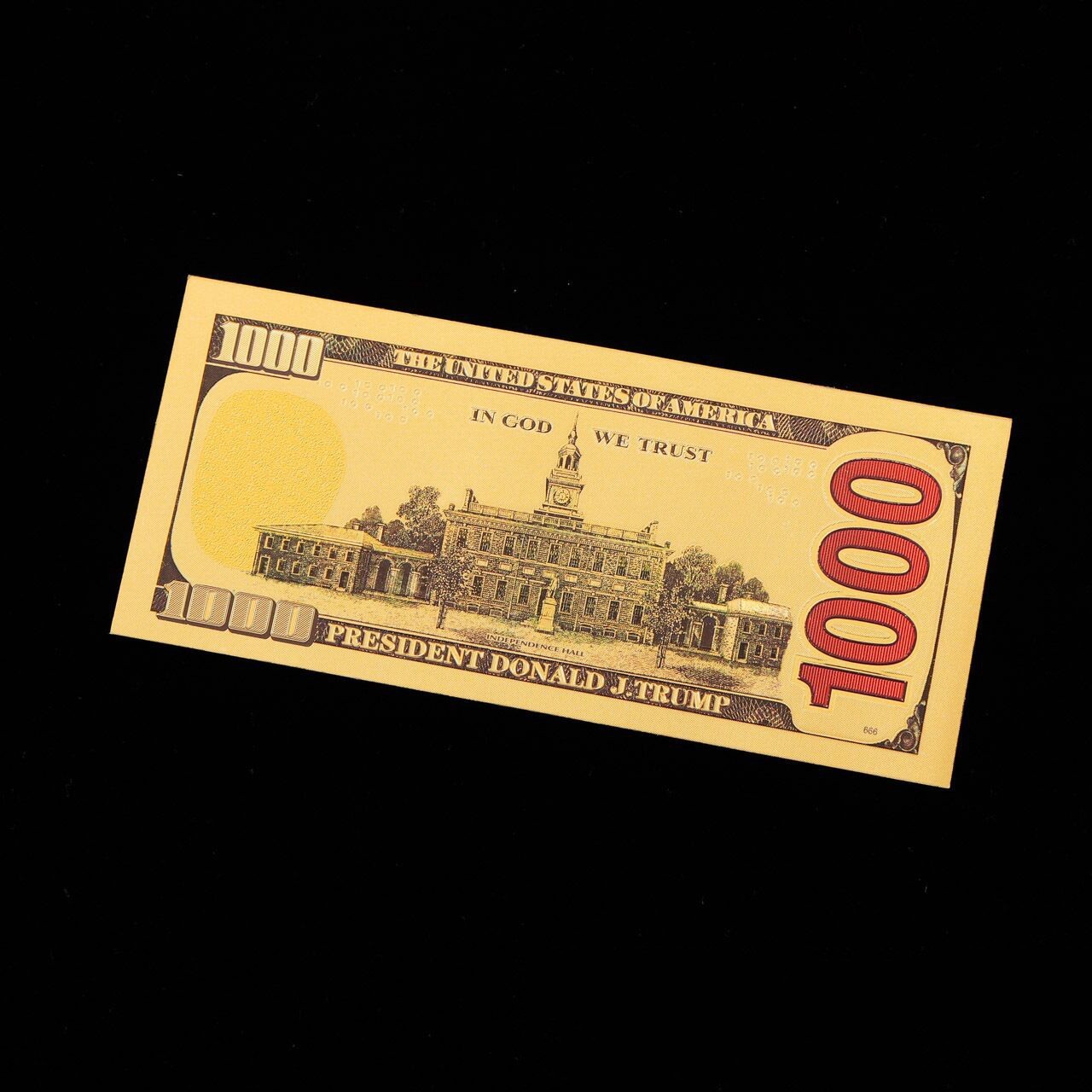 100 Pack 2024 President Donald Trump $1000 Gold Dollar Bills Funny Money Maga