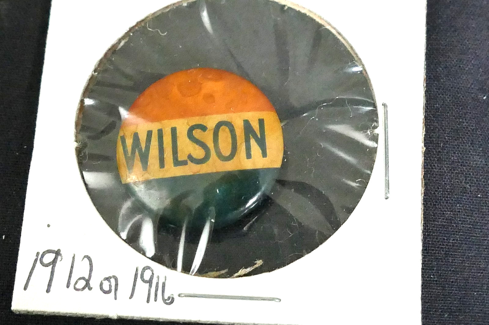 1912 Or 1916 Woodrow Wilson Campaign Pin Button Pinback 13/16″ Spotted