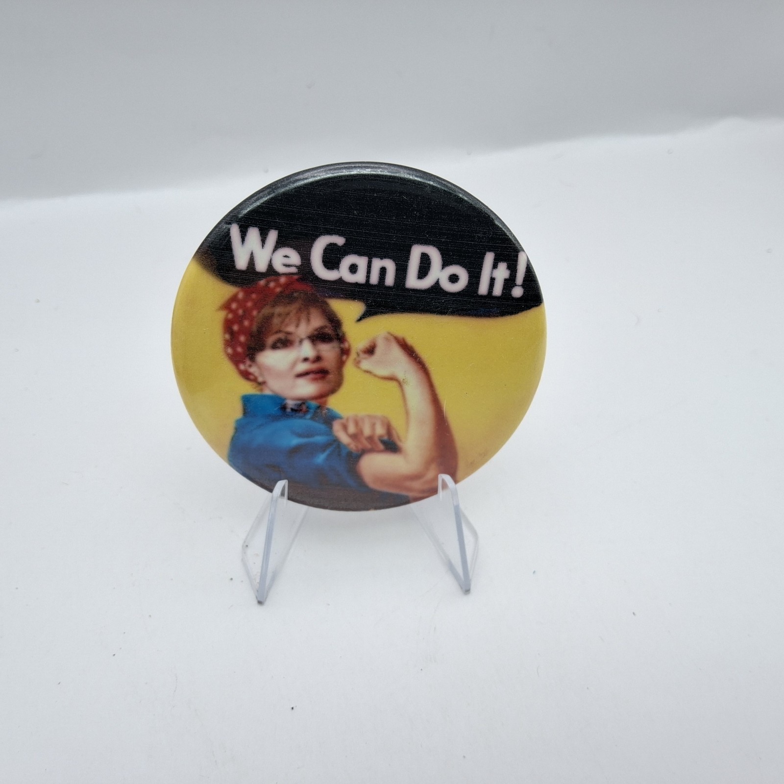 Yes We Can Sarah Palin 2008 POLITICAL PINBACK BUTTON 2″