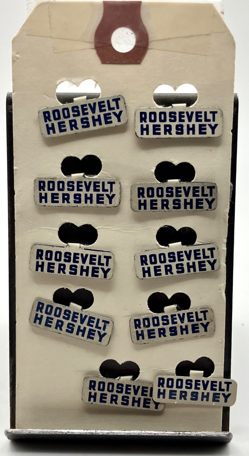 1940s Political Lapel Tabs FDR 4 Pres 3rd Term Hershey4Gov IL Sheet of 10 Tabs