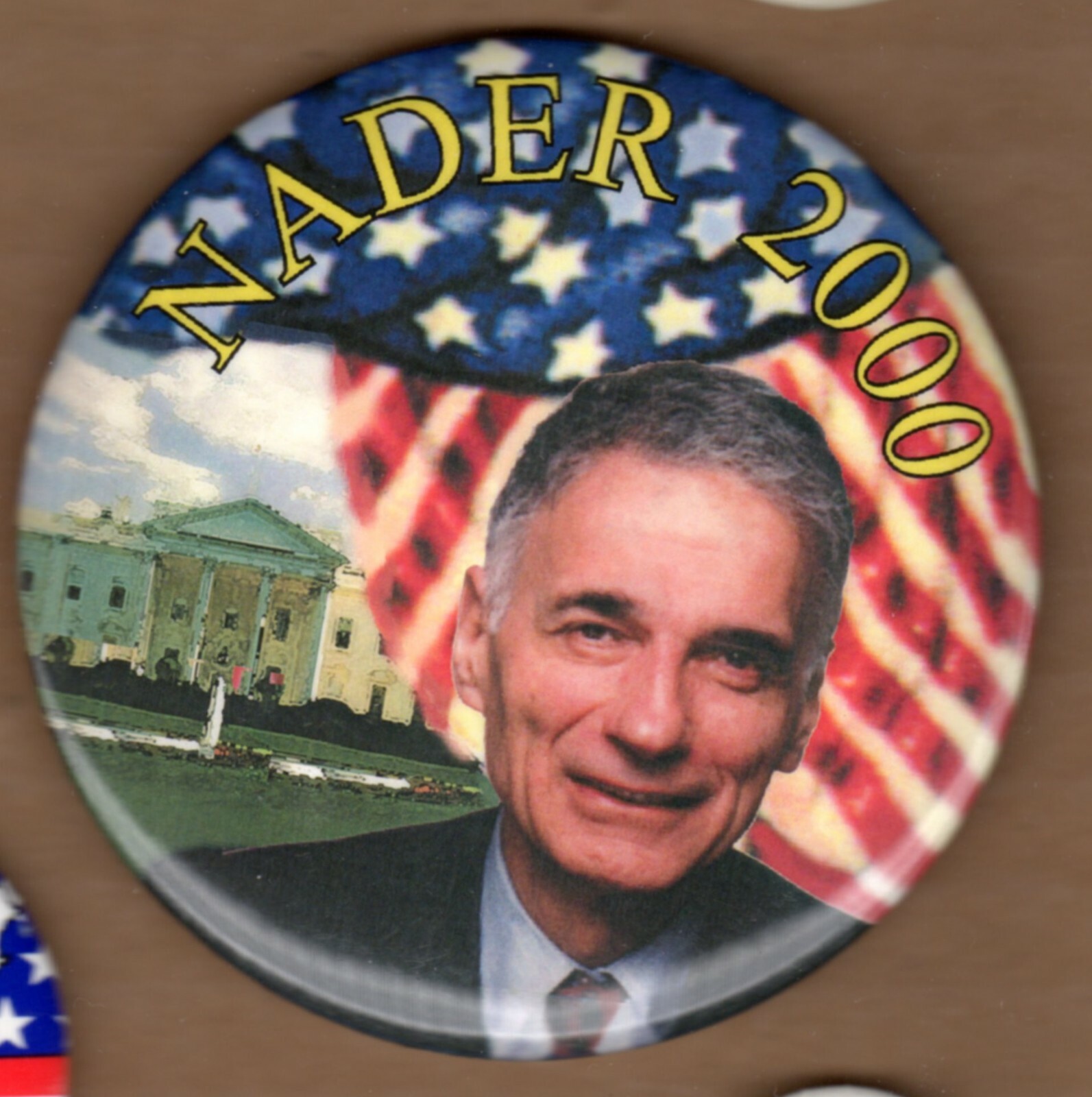 RALPH NADER GREEN ENVIRONMENT INDEPENDENT HOPEFUL 2000 POLITICAL PINBACK BUTTON