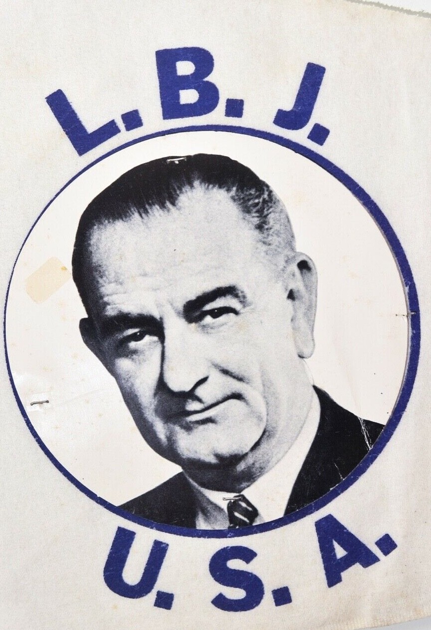 1964 LBJ Win With Johnson Soft Felt Pennant/Banner-Lyndon Baines Johnson