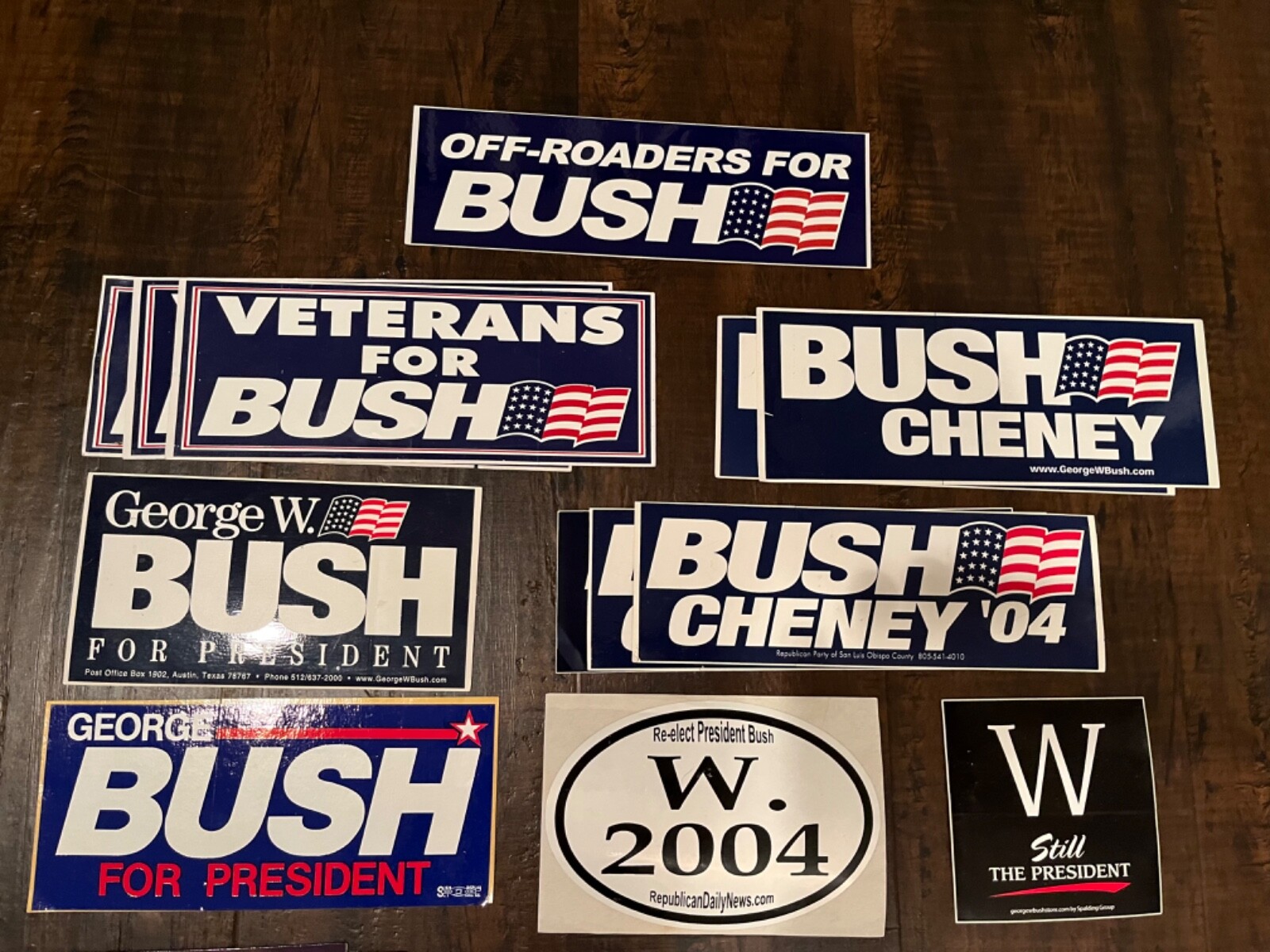 Vintage Lot of 64 2000 2004 George W. Bush Dick Cheney Bumper Stickers Decals