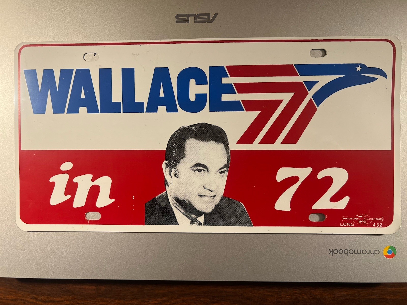 George Wallace Alabama Governor 1972 Presidential License Plate Car Tag