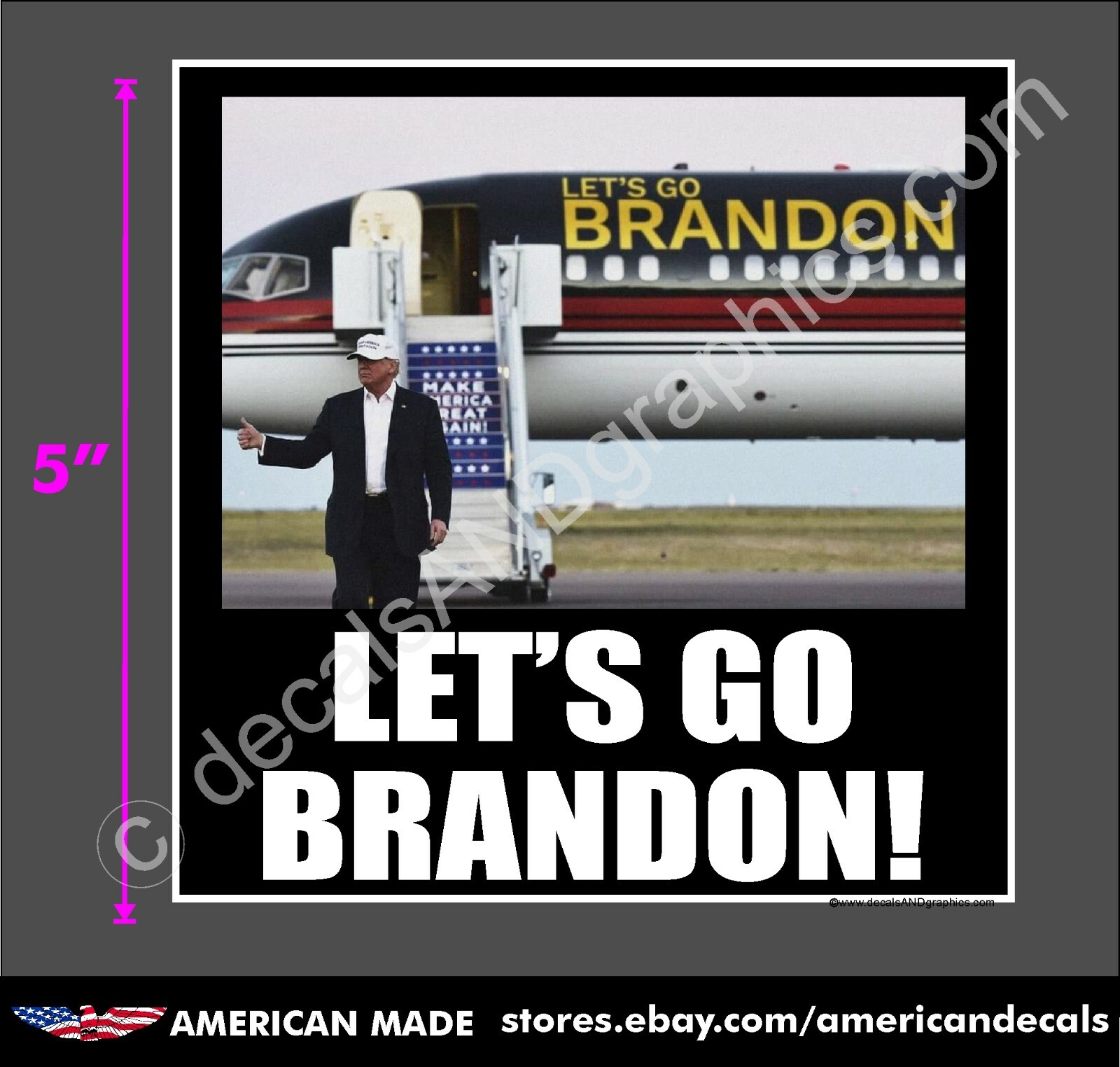 TRUMP 2024 LETS GO BRANDON PLANE F**K JOE BIDEN ANTI DEMOCRAT MAGA STICKER DECAL