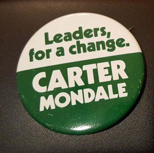 1976 Leaders for a Change Carter Mondale Presidential Button