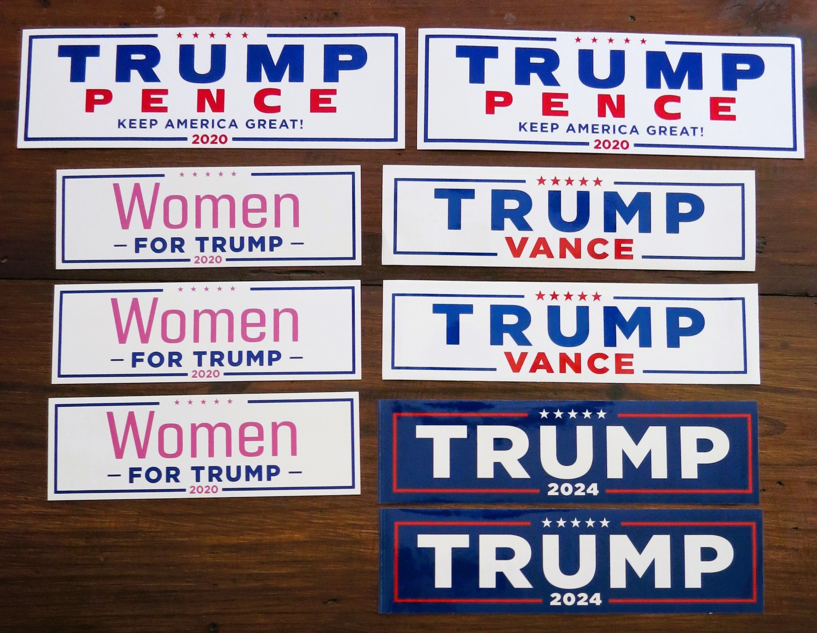 TRUMP 2020 and 2024 Assorted Presidential Election Campaign Bumper Stickers NEW