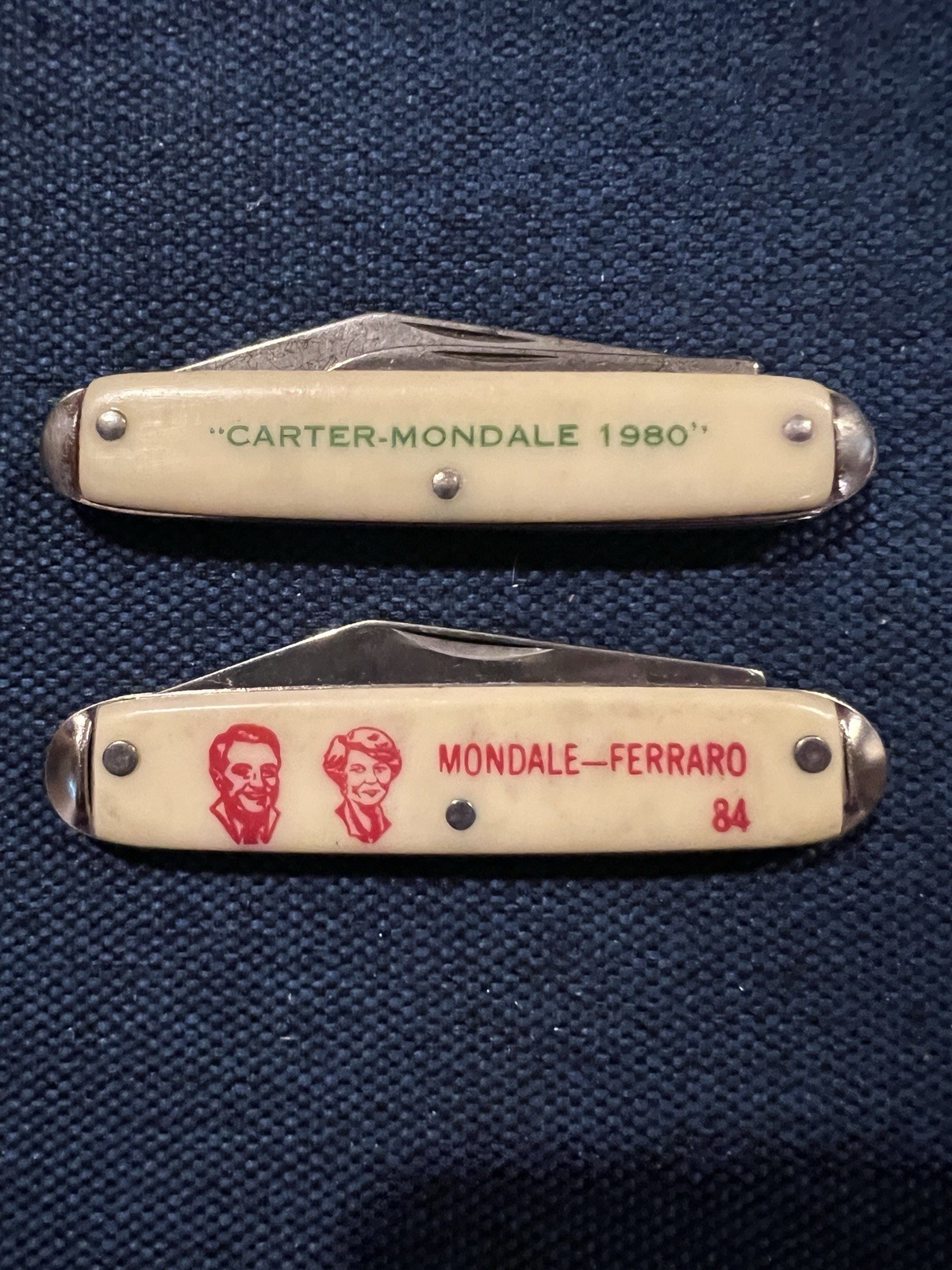 Set Of Vintage Campaign Knives-Carter/Mondale 1980 And Mondale/Ferraro 84