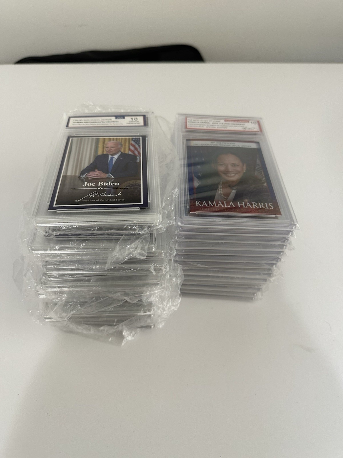 Lot of 28 Joe Biden & Kamala Harris Unlicensed Graded Trading Cards Style Slabs
