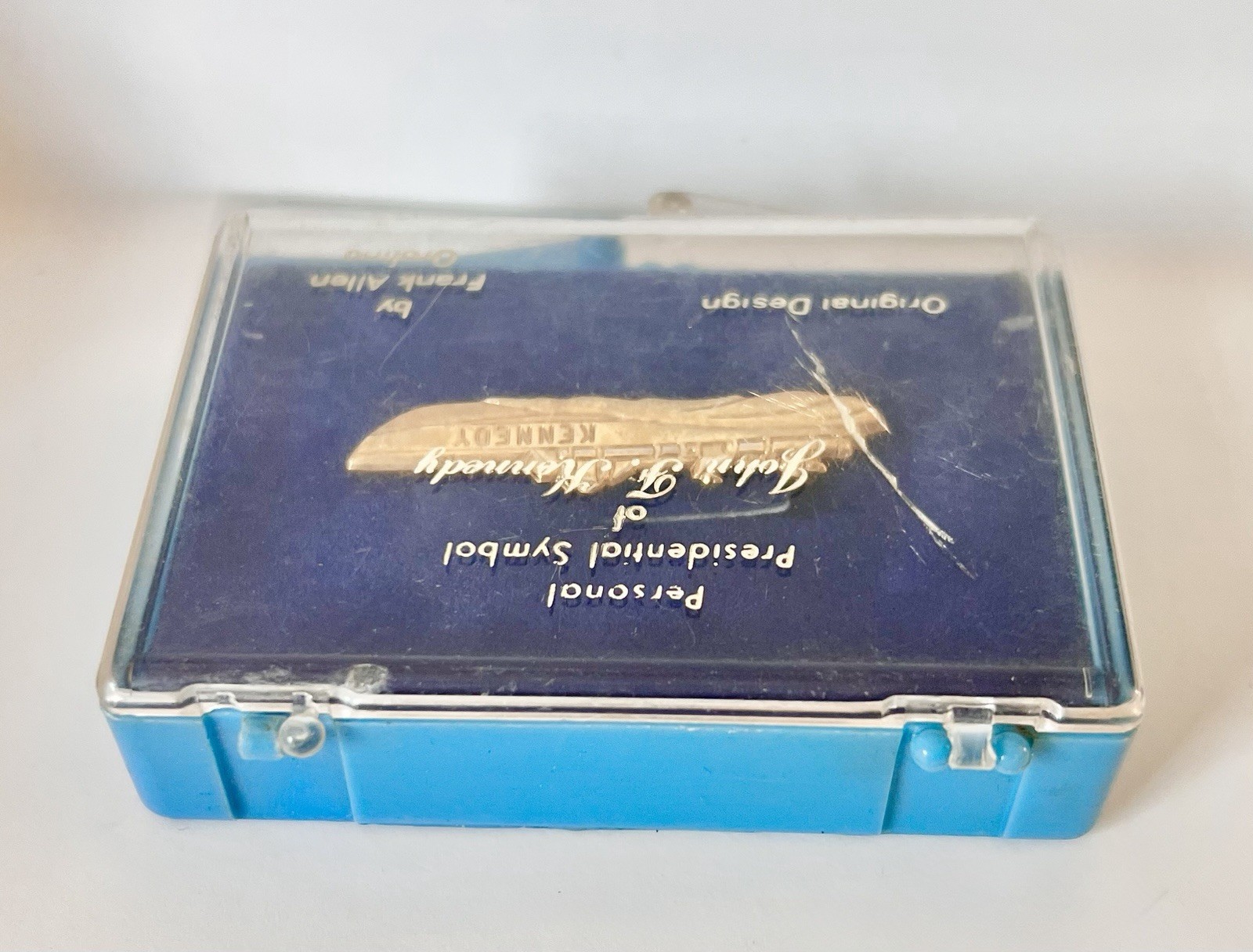 Kennedy (JFK) PT 109 Tie Clip Original Plastic Case Designer Frank Allen Orofino