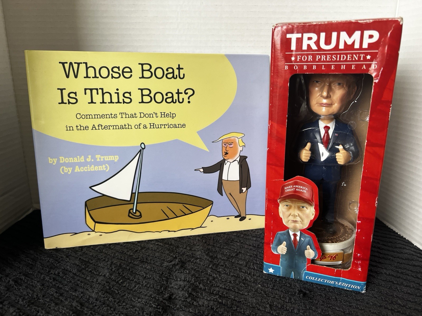 DONALD TRUMP ‘16 LIMITED EDITION MAGA & “Whose boat Is This Boat?” Book Lot