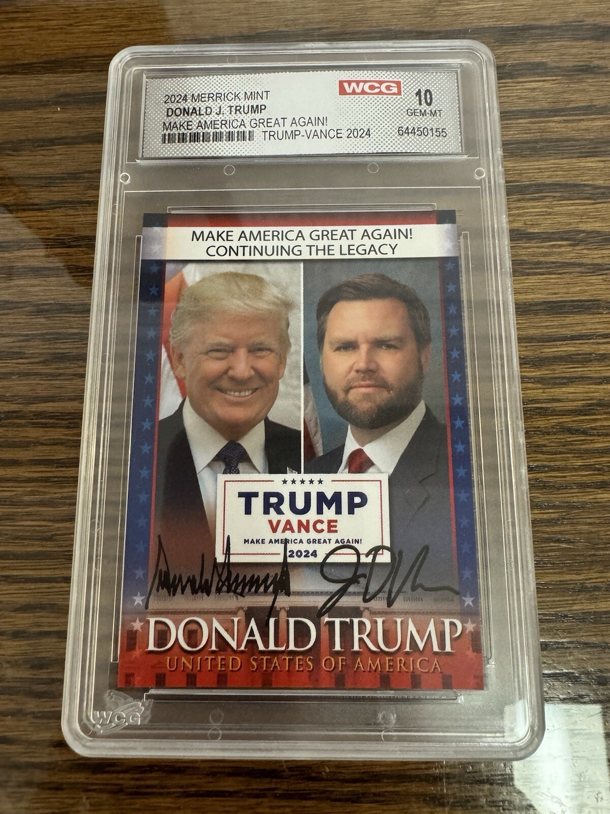 TRUMP-VANCE 2024 TRADING CARD-Gem