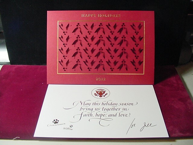 Official White House President Biden Christmas Card 2022+Envelope- Free shipping