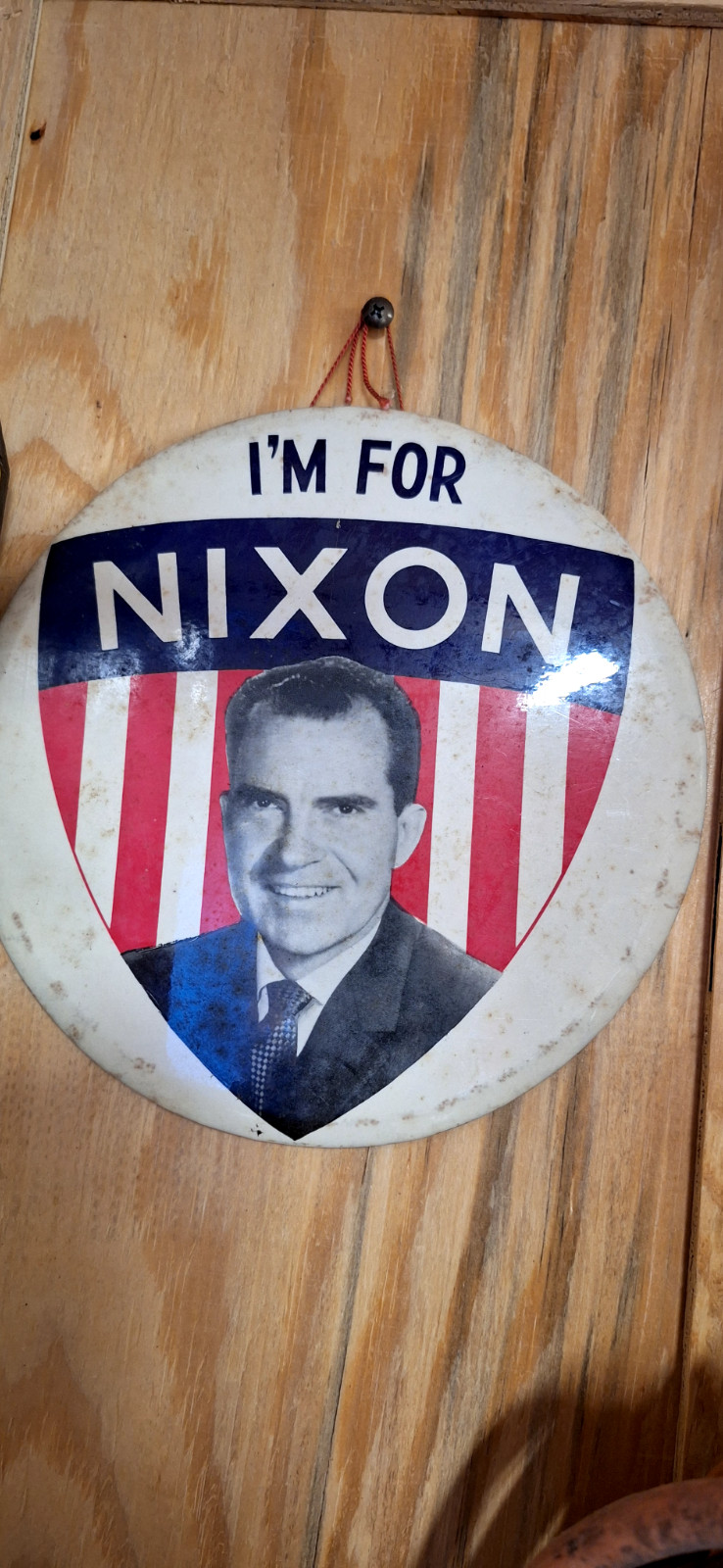 Richard Nixon Campaign Sign Button ” I’m For Nixon”