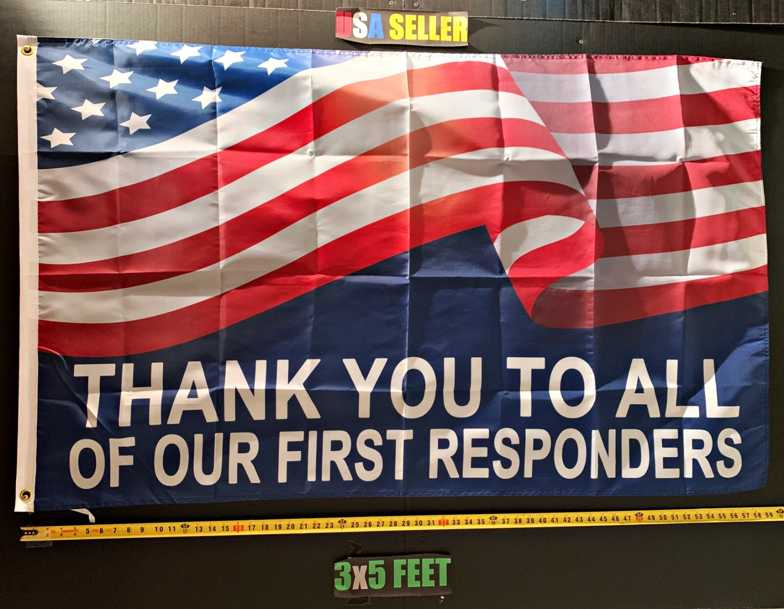 First Responders Flag FREE USA SHIP B Firefighters Cop Law Poster USA Sign 3×5′