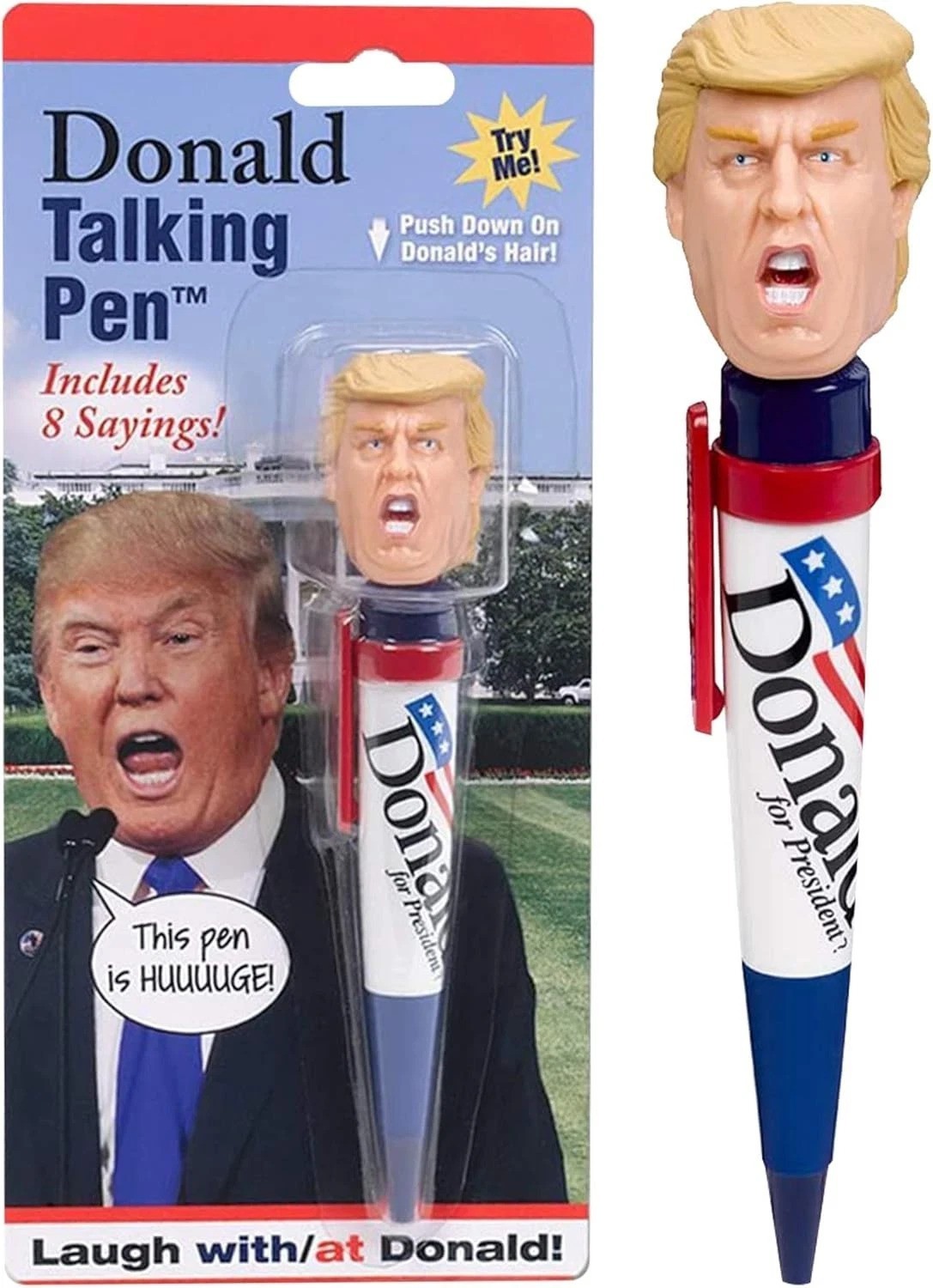 Donald Trump Talking Pen: Fun Gag Gift with 8 Real Quotes & Batteries Included