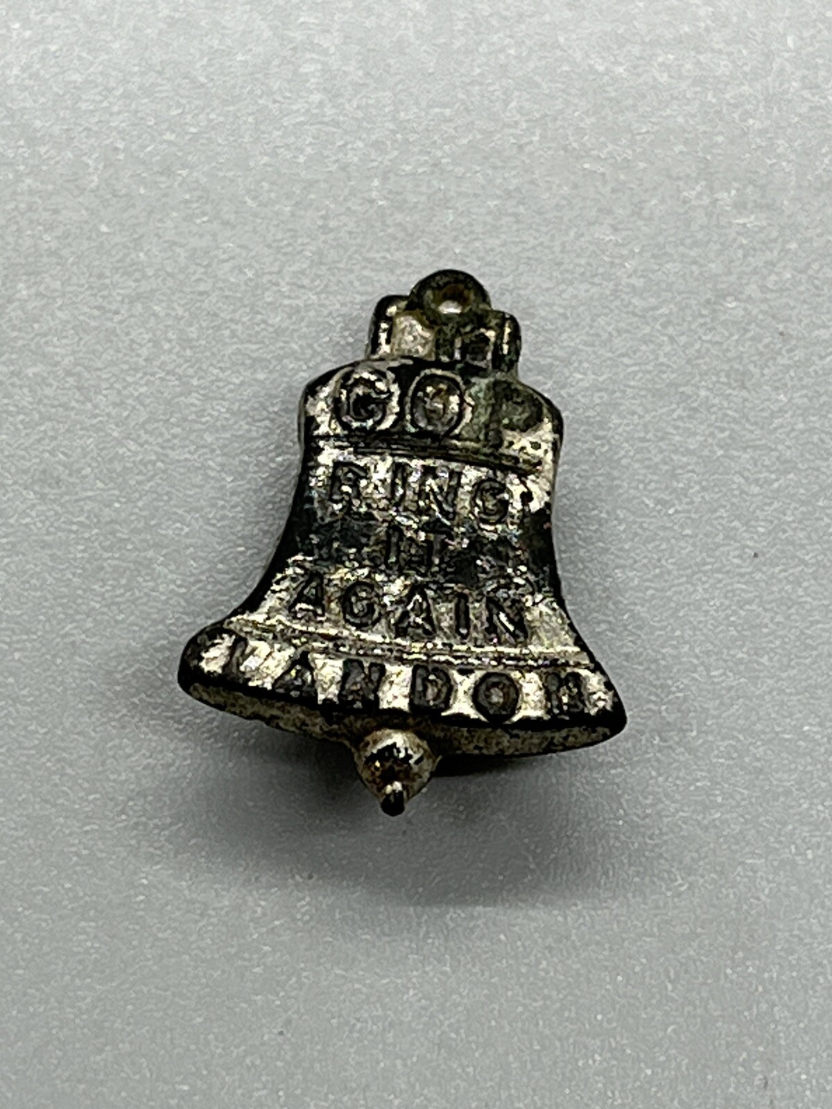 Alf Landon 1936 presidential campaign metal stud GOP Ring It Again Liberty Bell!
