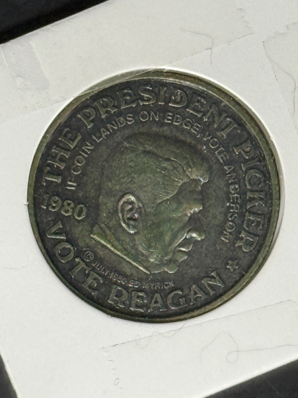 1980 Regan/Carter (Anderson) Political Token The Present Picker Campaign Coin