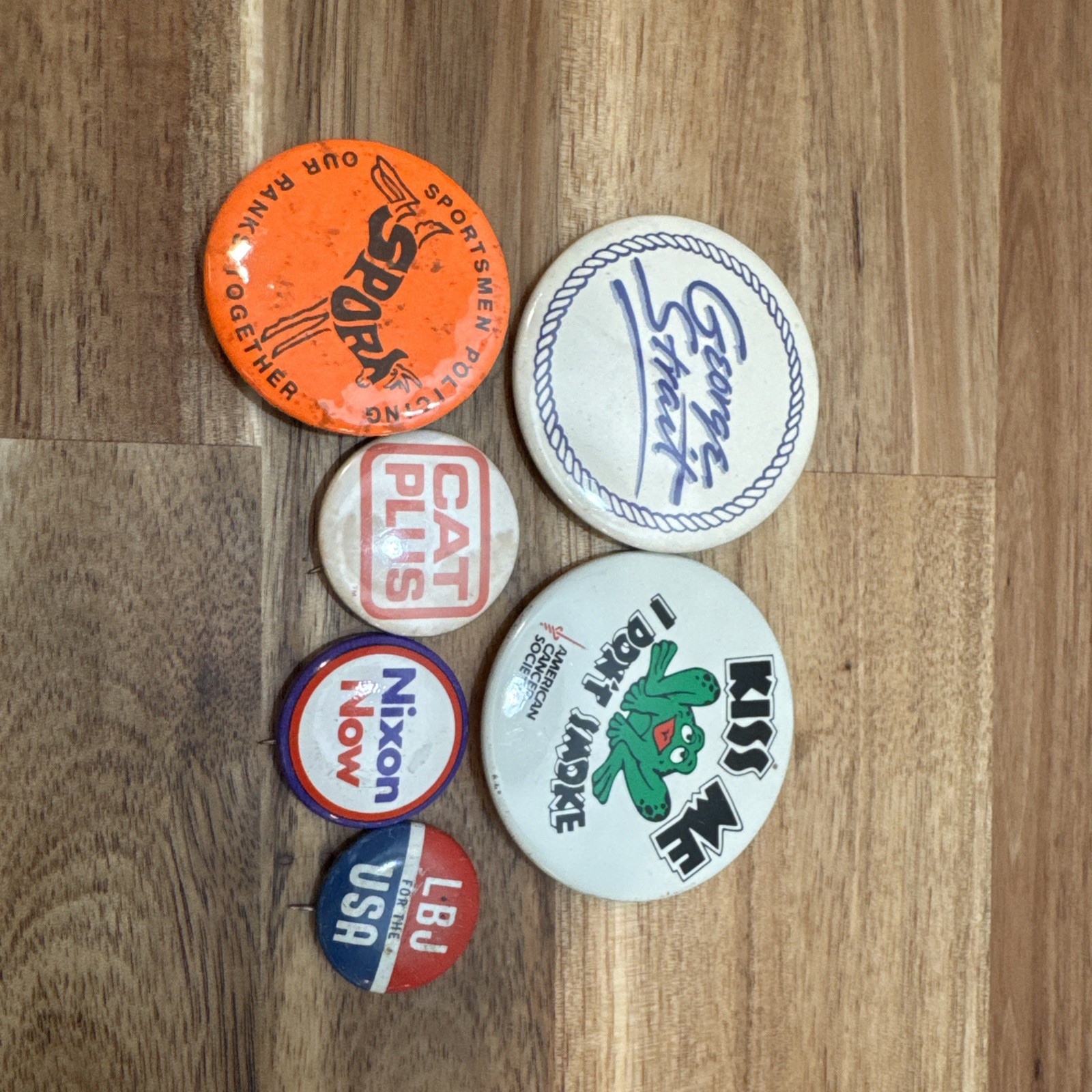 Political, Historical Buttons From 1960s To 1990s Set 7 Nixon George Straight