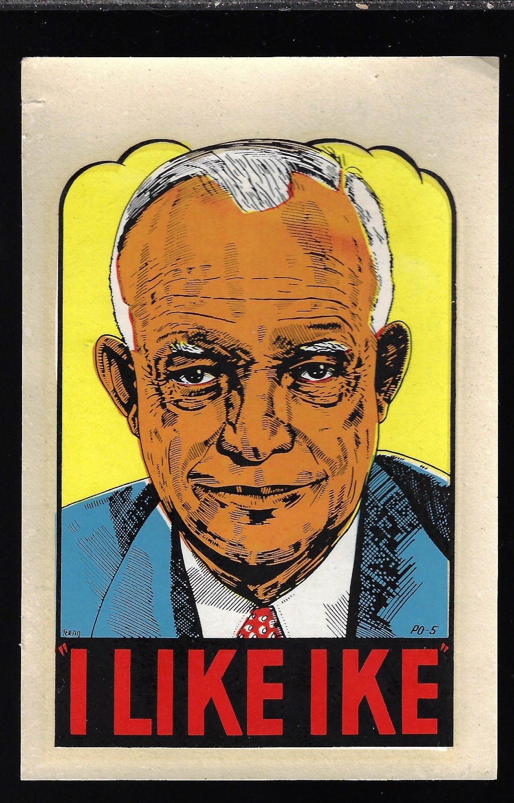 Dwight Eisenhower Presidential Campaign Window Decal/Sticker Photo & Slogan