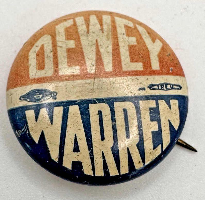 1948 Thomas Dewey/Warren Presidential Campaign Button