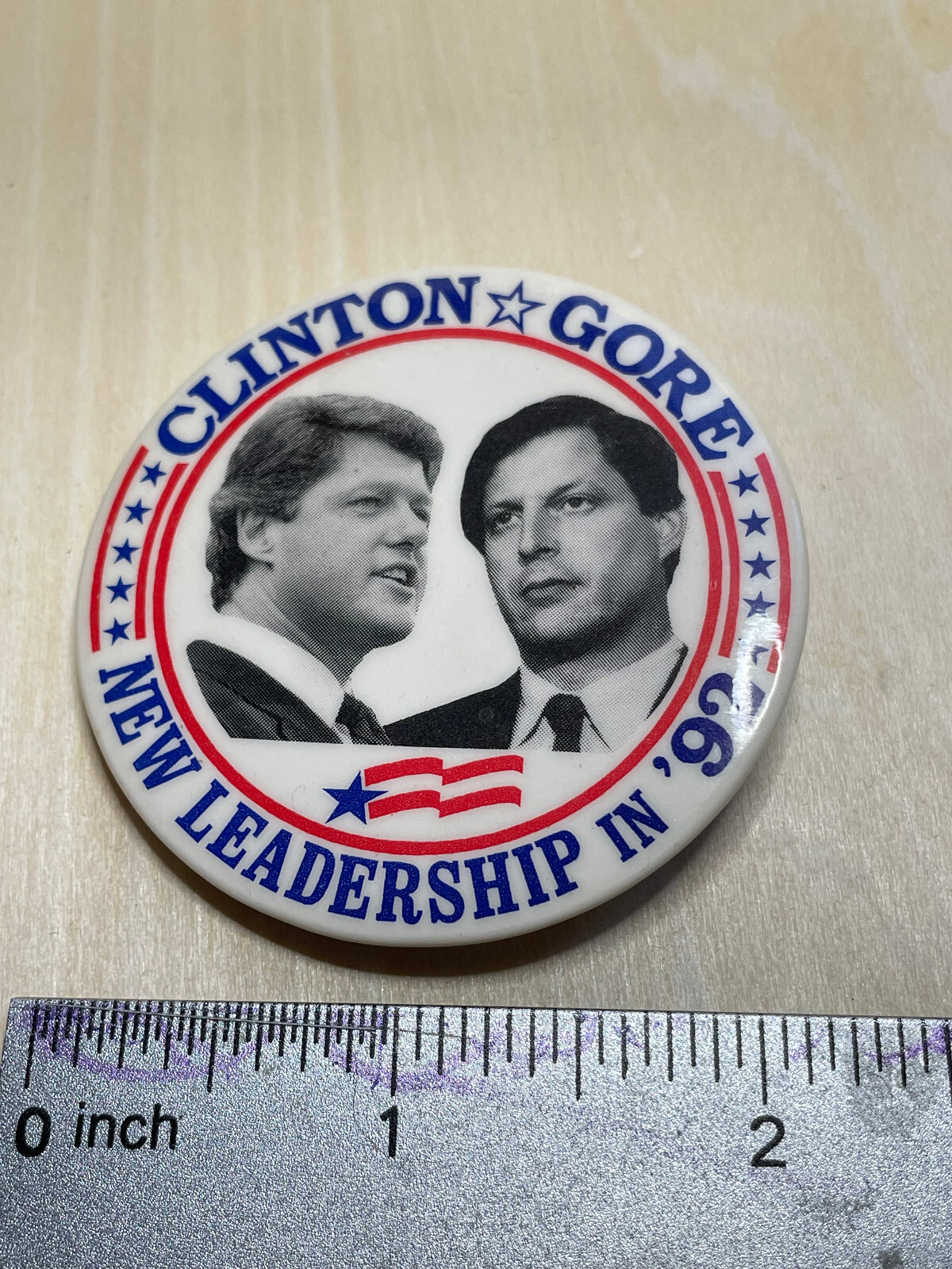 Clinton Gore New Leadership in ’92 Vintage Button