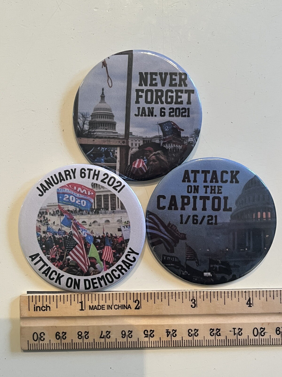 January 6 Insurrection Political Pinback Buttons Commemorative SET 2.25”