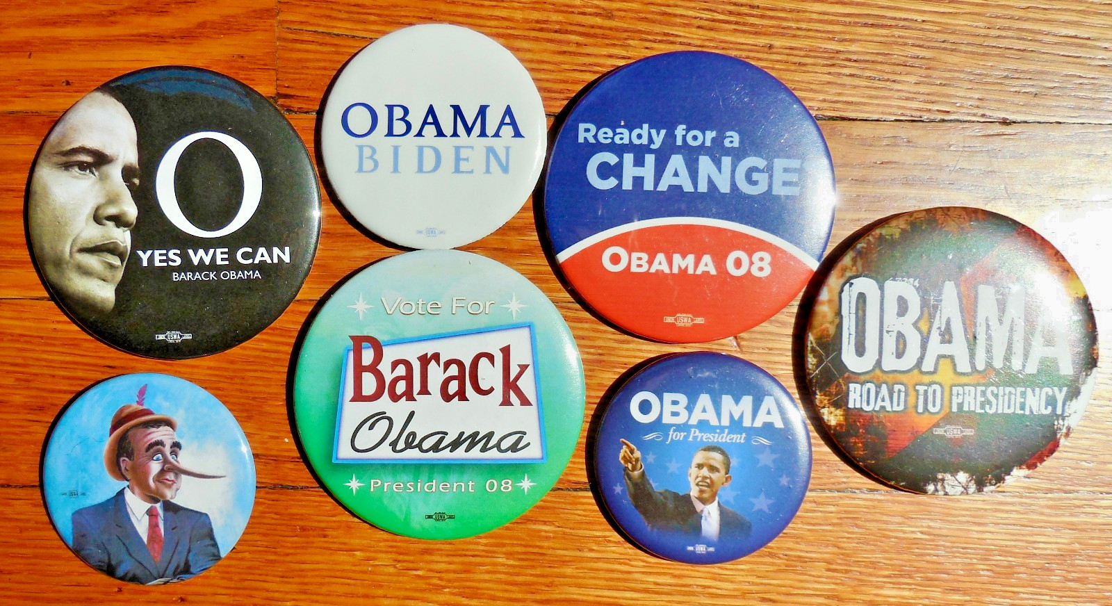 Barack Obama O Yes We Can, 2008 Presidential Campaign 6 Pin/Buttons Democratic