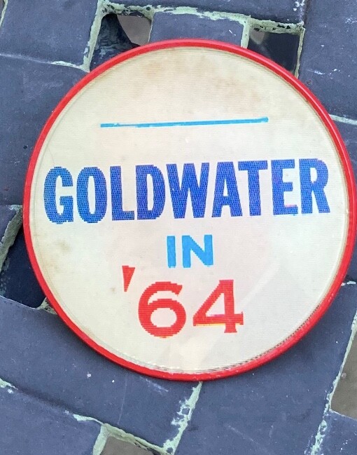 Barry Goldwater, Nixon, Eisenhower Campaign Memorabilia, Pins Buttons, Stickers