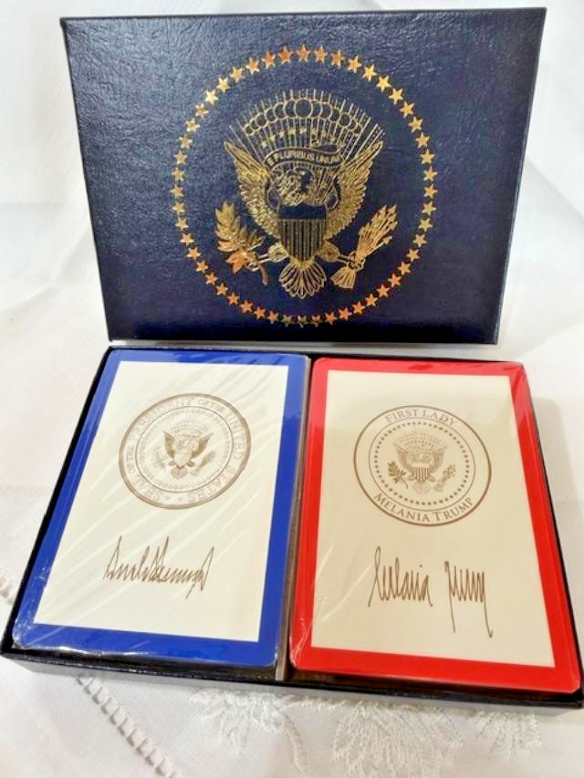 Donald Trump & Melania Playing Cards with Presidential Seal and Signatures w box