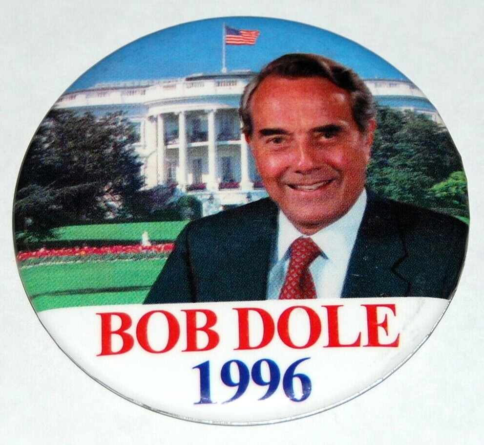 1996 BOB DOLE 3″ IN campaign pin pinback button political president election