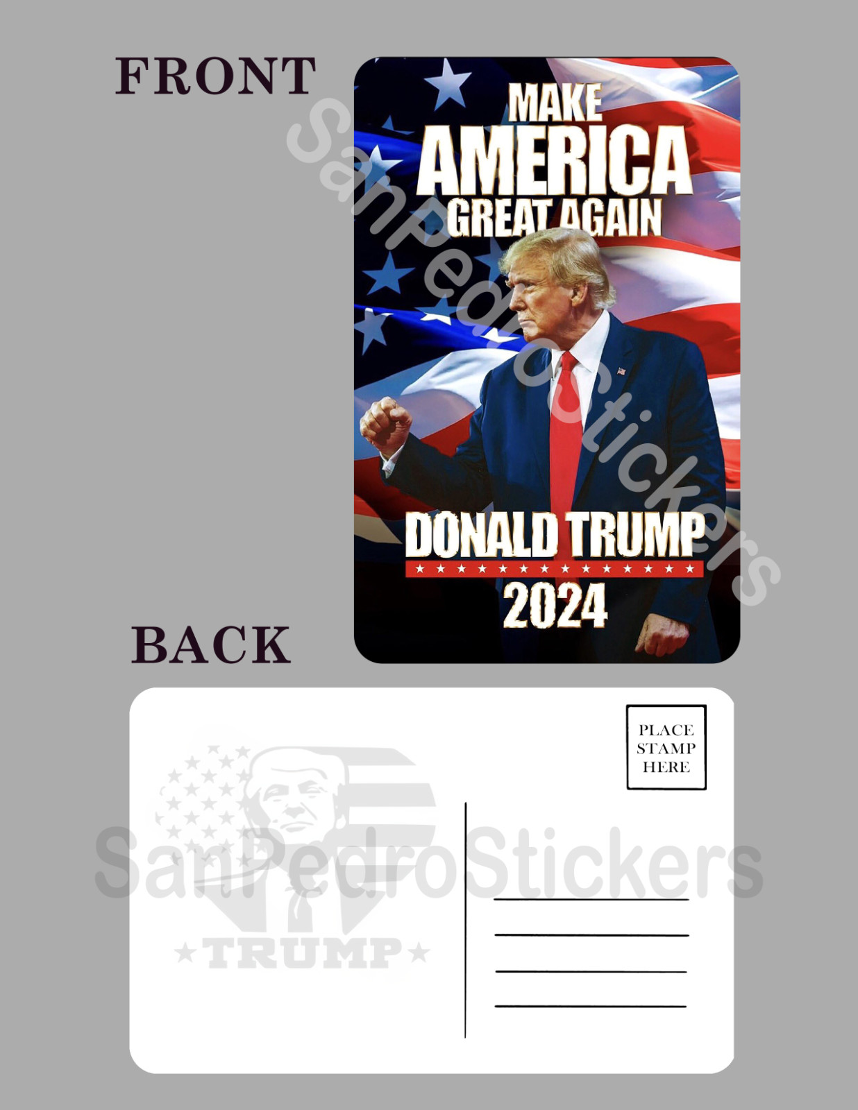 DONALD TRUMP 2024 – 4″ x 6″ Glossy Postcard – LGB – MAGA Free Shipping!
