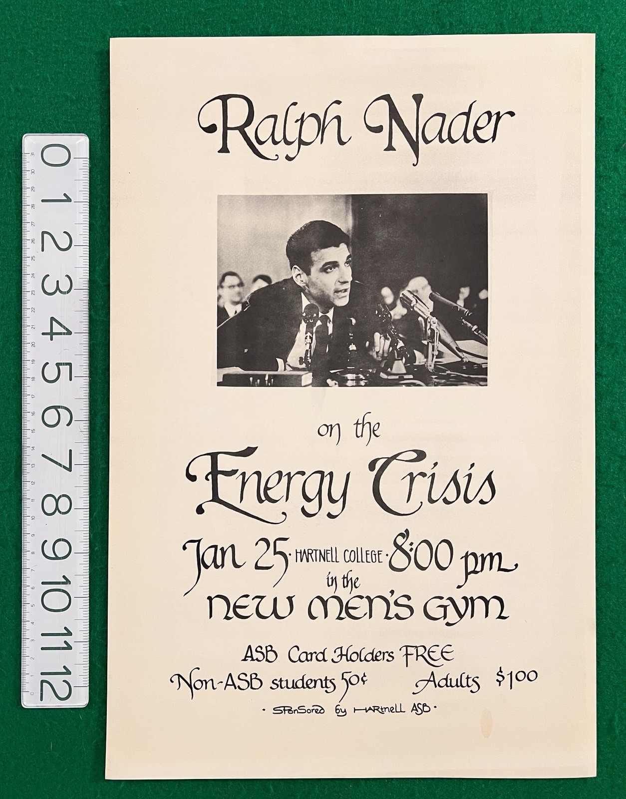 1970 Original RALPH NADER Speech POSTER California GREEN PARTY Vintage POLITICAL