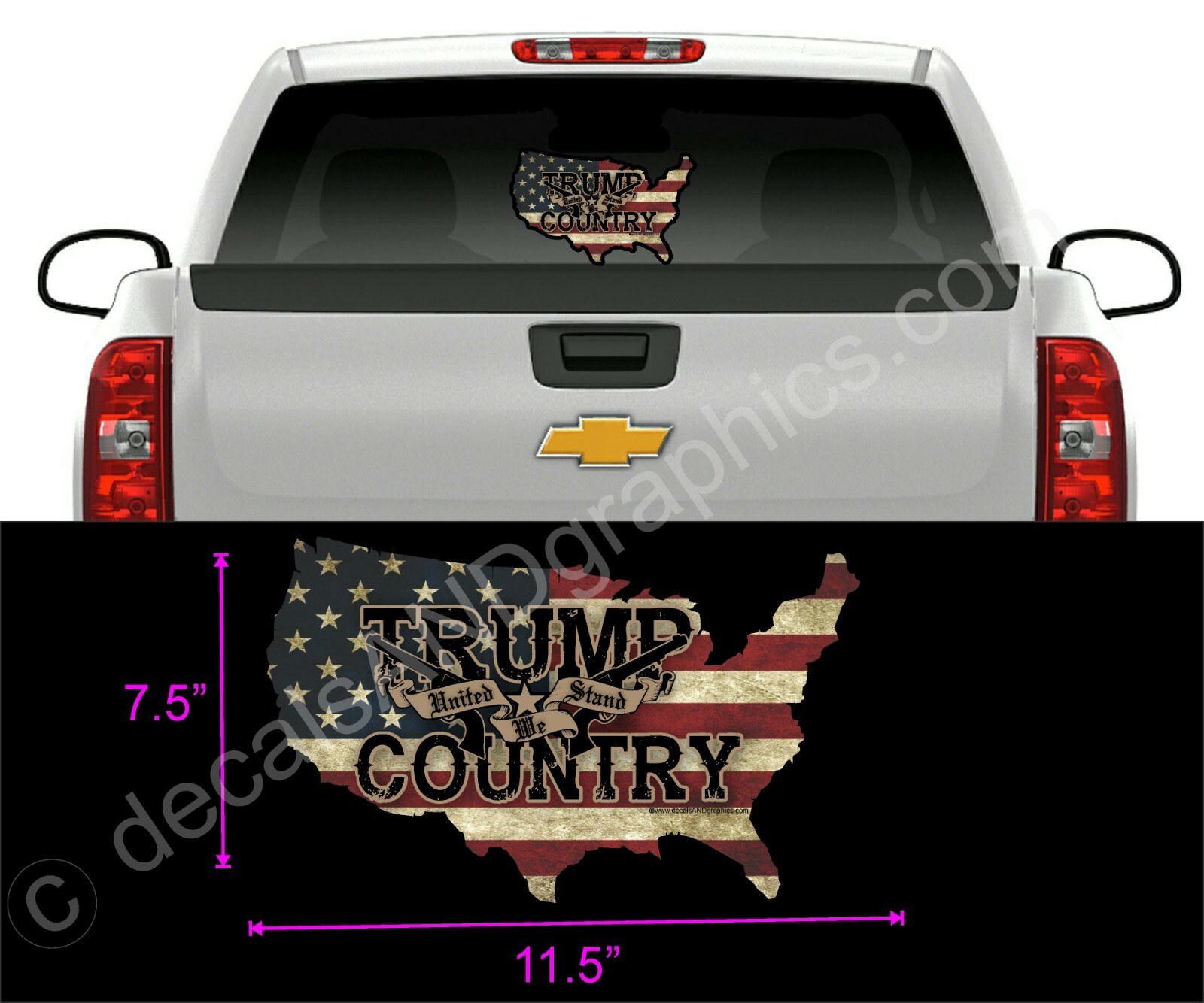TRUMP 2020 STICKER TRUMP COUNTRY UNITED WE STAND MAGA DEPLORABLE DECAL
