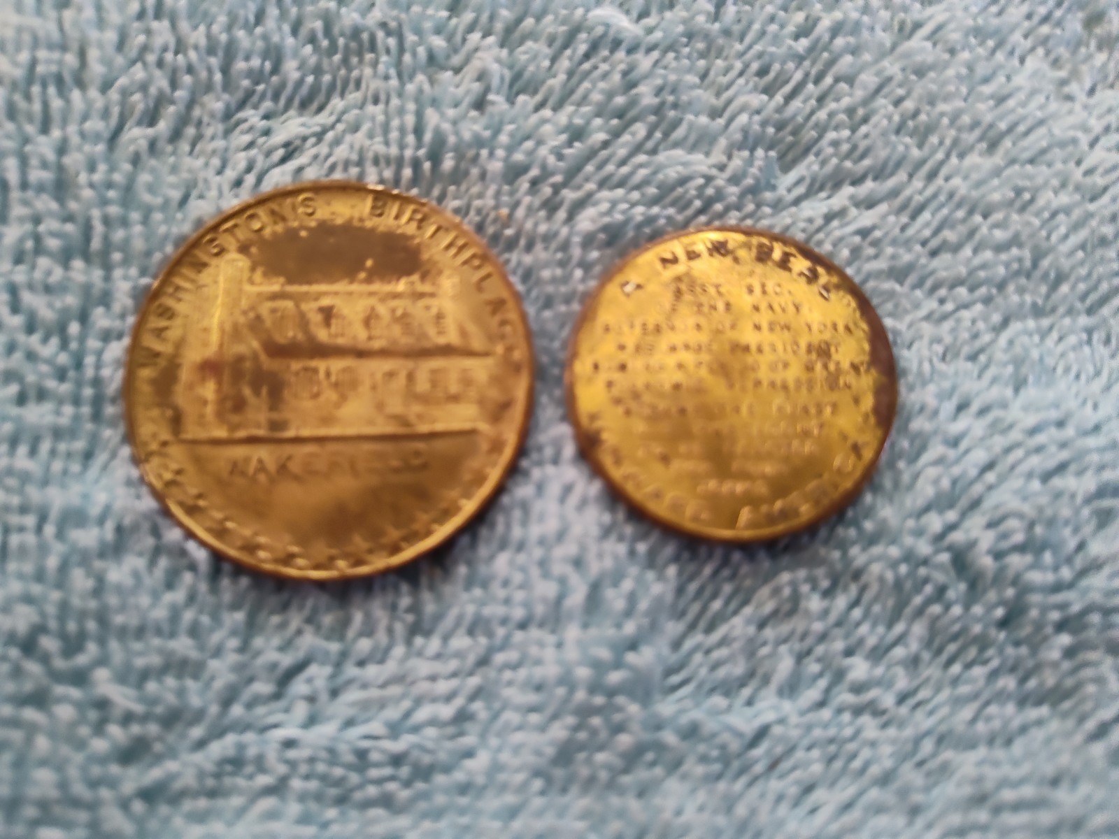 2 Presidential Tokens-Washington & F D Roosevelt