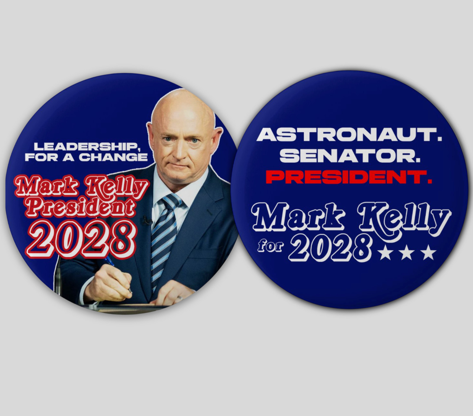 MARK KELLY President 2028 Pin Buttons Political Democrat Arizona Liberal Trump