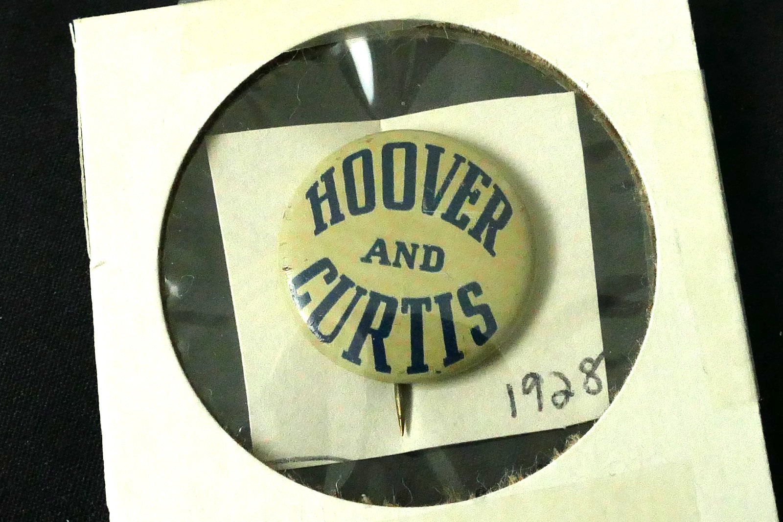 1928 Herbert Hoover & Charles Curtis Presidential Campaign Button Pin 7/8″ Nice
