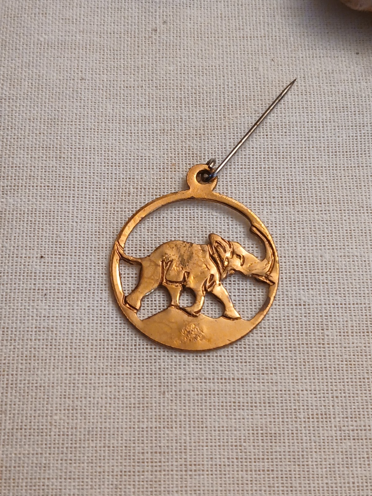 Rare Vintage Gilt GOP Republican Elephant Pin Thomas Dewey circa 1940’s